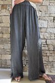 Rustic Nature Bubble Cotton Split Kick Pant Washed Charcoal